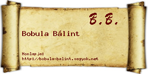 Bobula Bálint névjegykártya